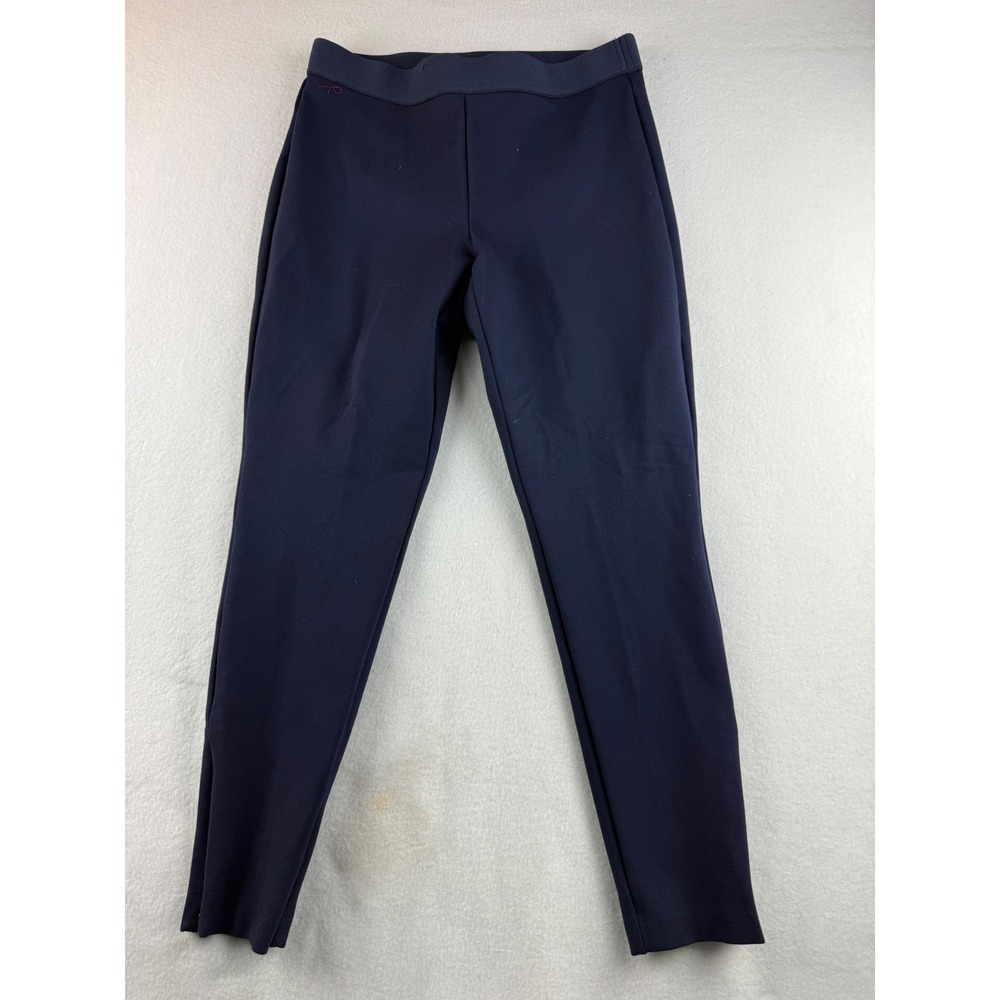 Talbots Women's Navy Blue Stretchy Cropped Zip Hem Pants Size 8P‎